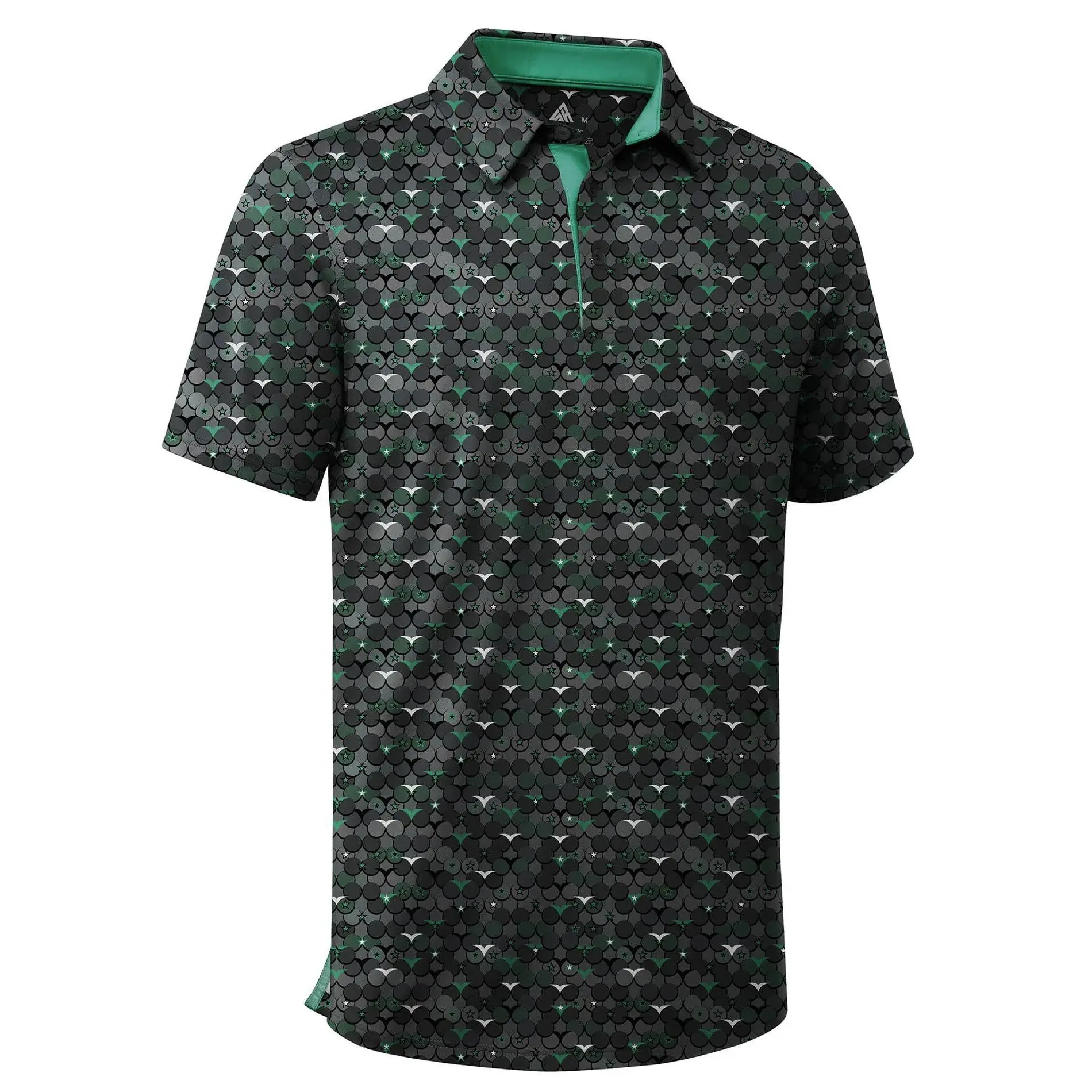 Short Sleeve Polo Shirts - 4-Way Stretch Fabric, Breathable, Moisture Wicking, Cool Touch, UPF 30+ Protection, Unique Print Patterns, Casual Outdoor Menswear Top, Unique Gifts for Man, Gifts For Boyfriend, Boyfriend Gifts
