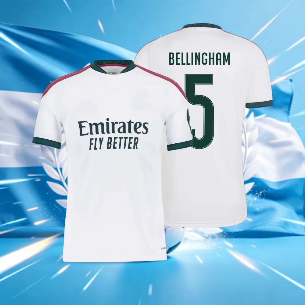 25 26 Home 5# BELLINGHAM Short Sleeve Soccer Jersey Fans Version White