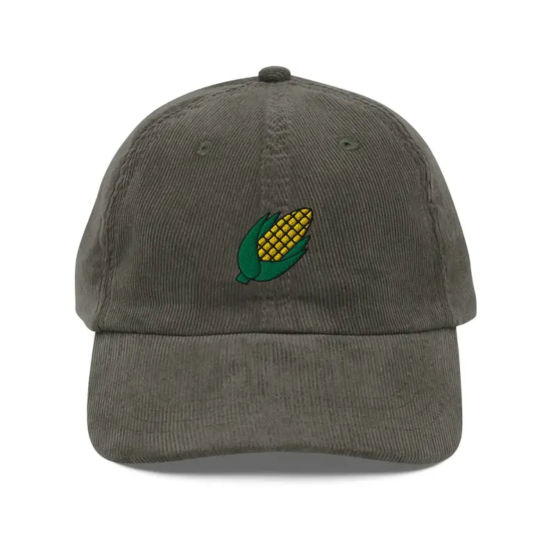 Playful Corn Embroidered Cap for Farmers and Corn Lovers, Vintage Style