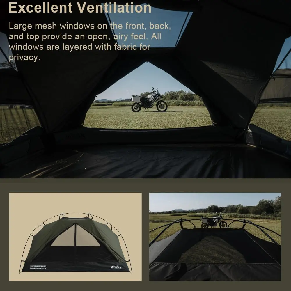 CAMVIL Crab 2 Person Double Layer Canvas Cotton Tent, Portable