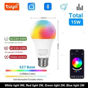 Wireless Bluetooth-compatible Remote LED Energy Saving Bulb, Save 90% Energy, 1600 Colors, Timer & Dimmable, Emergency Power Outage Light