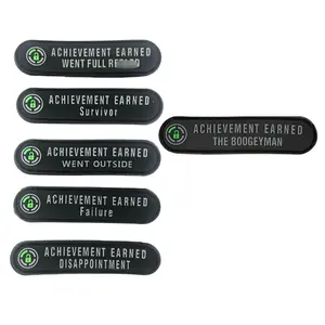 Achievement Earned Patches PVC Hook Fastener 3.5x0.75 Inch Many Options to Choose From