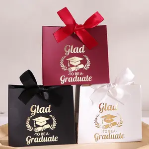 Graduation Themed Gift Box, 10pcs/set Mini Gift Box with Satin Ribbon, Gift Wrapping Supplies for Graduation Party, Party Favors, Candy, Or Jewelry