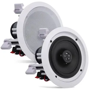 6.5" In-Wall Ceiling Speakers 200W Stereo Sound Polypropylene Cone White 6.5" In-Wall Ceiling Speakers 200W Stereo Sound Polypropylene Cone White