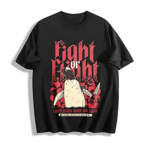 Fight Or Flight Penguin Comfort Colors Shirt - Funny Bird Meme Graphic Tee - Penguin Horror Unhinged Tshirt