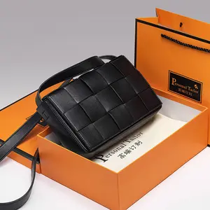 2025 Luxury Woven Crossbody Bag for Men High-End Designer-Inspired Shoulder Purse