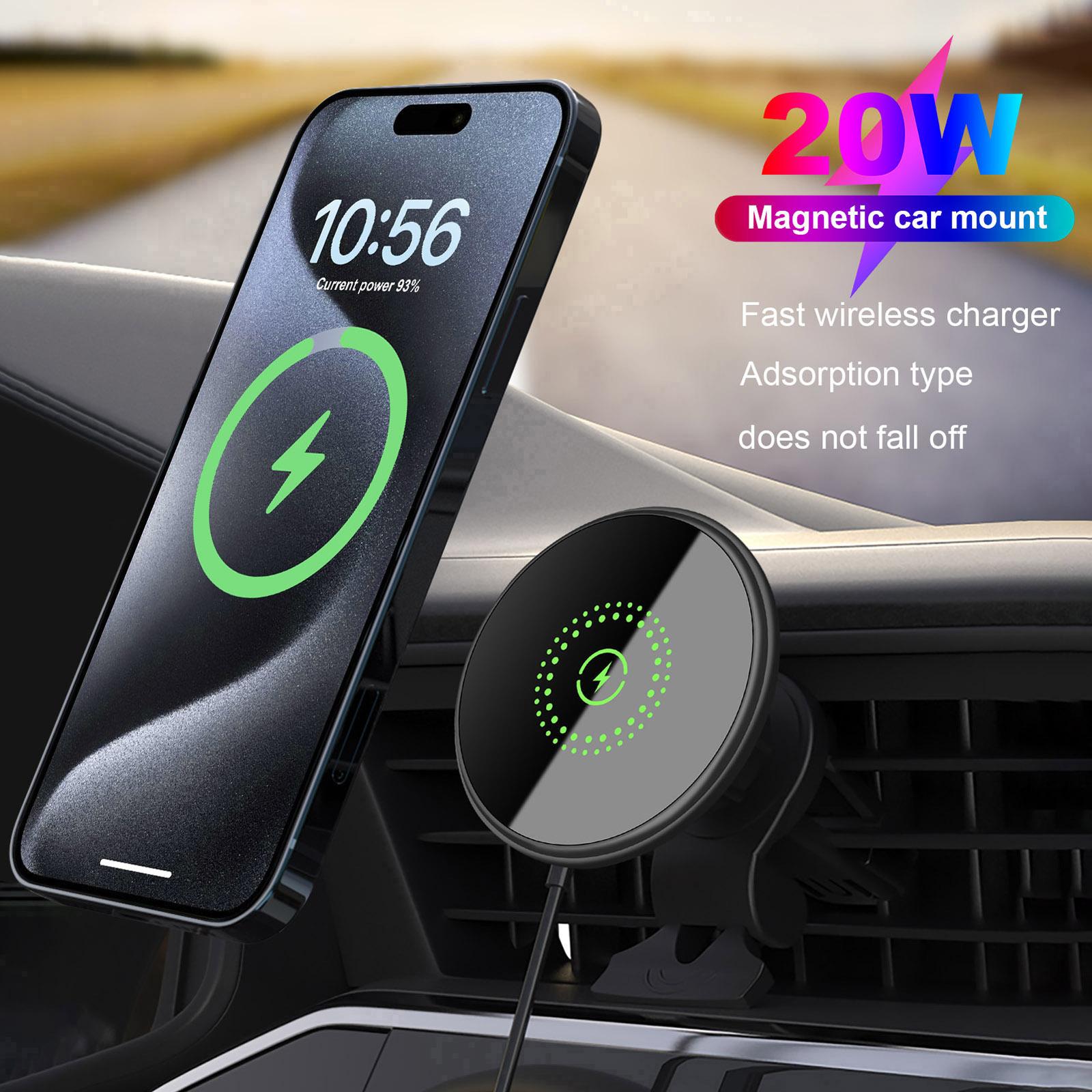 Magnetic Wireless Car Charger Mount - 20W Max MagSafe Magnetic Chargers, Fast Wireless Charging Dock, Air Vent Holder for iPhone 17 Pro Max 16 15 14 13 12, Magnetic Charging Dock, Phone Accessories