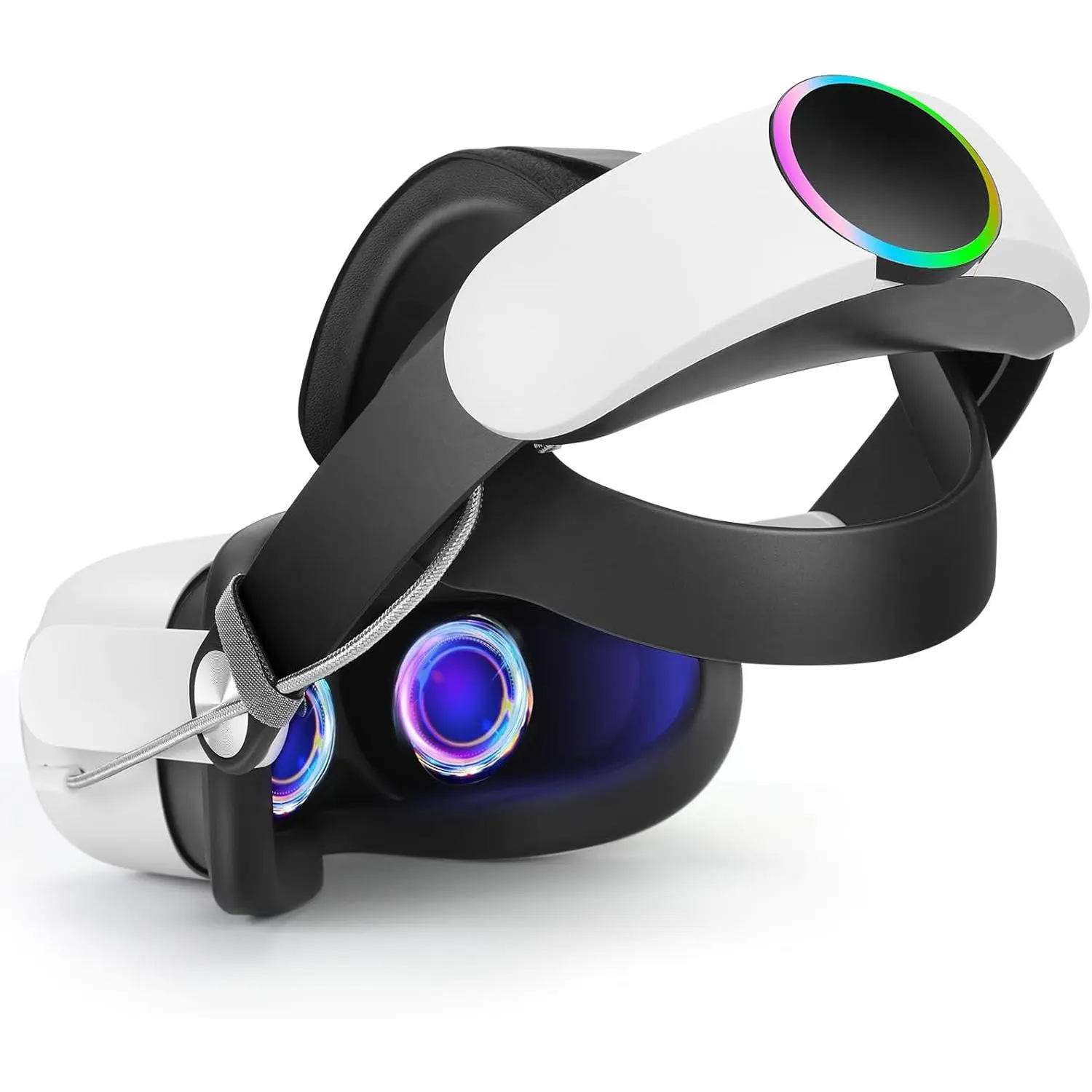 Head Strap with  for Oculus Quest 2, 10000mAh Fast Charging  Pack Extend 8H Playtime, Adjustable Elite Strap Replacement with RGB Light Enhanced Comfort Support & Balance in VR