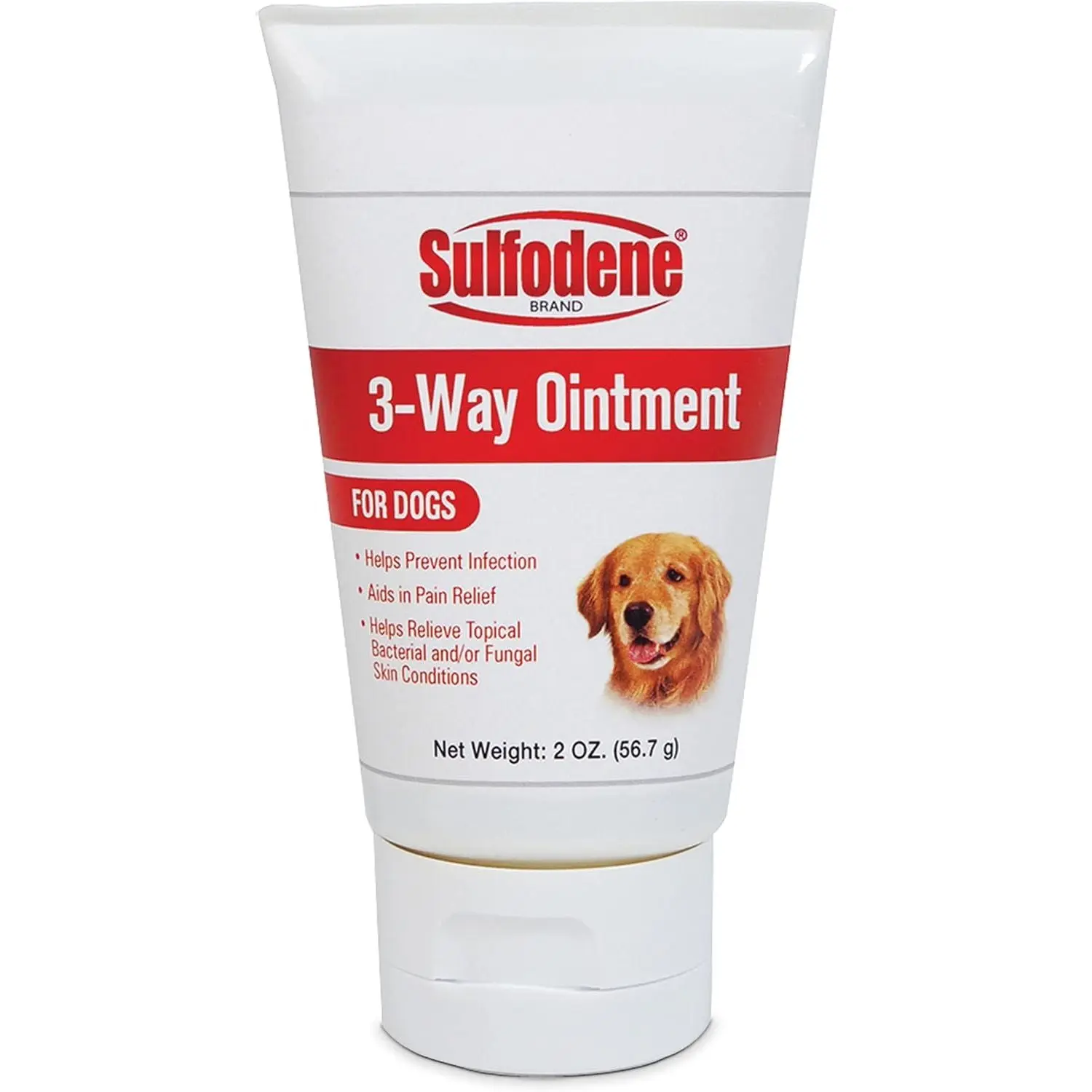 Dog 3-Way Multi-Use Ointment (2 oz) - Pain Relief Gel, Infection Blocker, Wound Care for Cuts, Scrapes, Bites, Allergy Relief