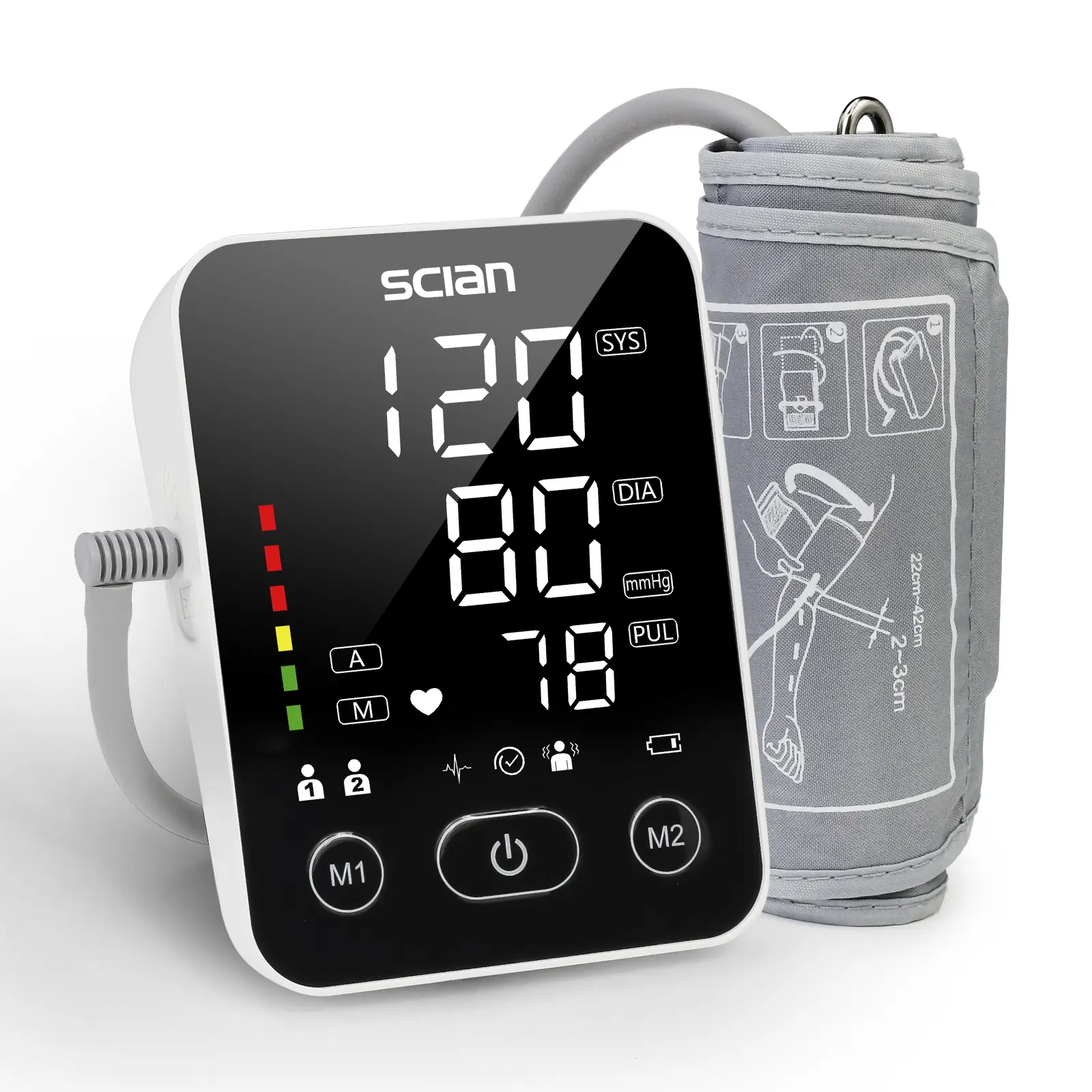 Scian Automatic Upper Arm Blood Pressure Monitor for Home, Office Use - Clinically Accurate Readings, Comfortable Cuff, Adjustable Cuff, Large LED Display, Dual Power Supply
