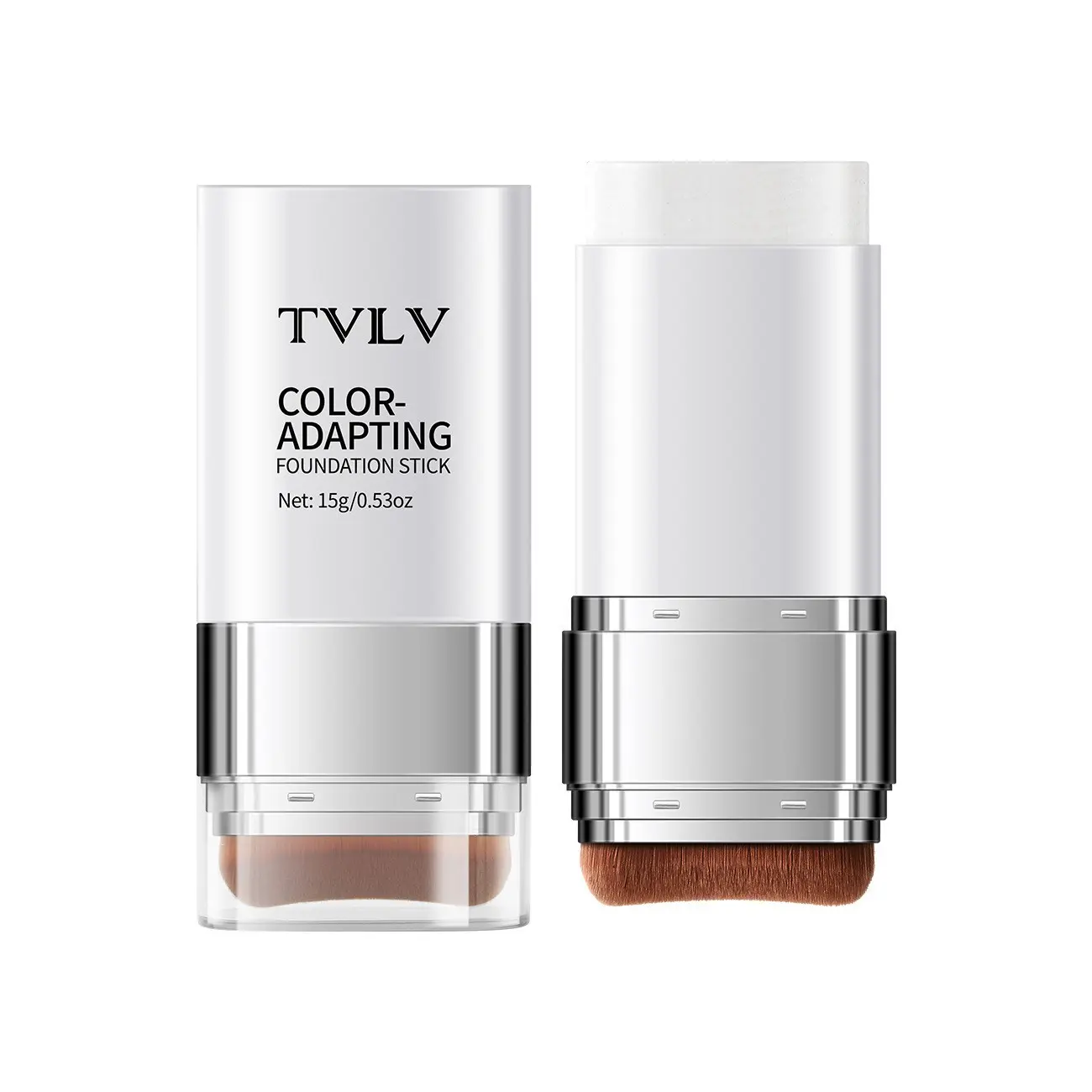 Tvlv Two-In-One Color-Changing Foundation Stick, Moisturizing Makeup Foundation, Hydrating Non-Caking Dual-Ended Application, Lightweight Flattering Makeup Liquid, Hydrating Flawless Coverage