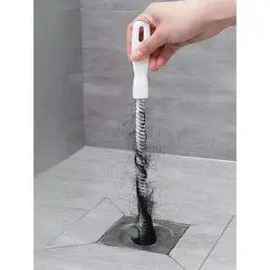 4Pcs Drain Cleaning Tool Set with Storage Hook Flexible Remover & Brush for Sink Shower Bathtub Hair Clog Removal Kitchen Bathroom Home Decor Fall Back to School