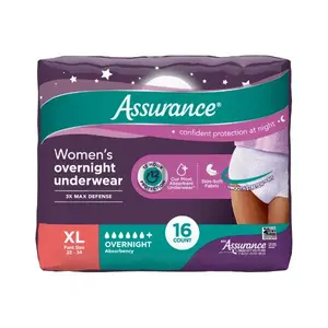 Equate Assurance Incontinence Underwear for Women Maximum Absorbency XL 16 Ct Pack of 4 Comfortable & Confident Protection