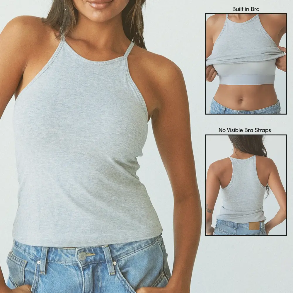 klassy High Neck Brami Women's Top - True to Size Fit with Support Band & Padding Set Included klassy High Neck Brami Women's Top - True to Size Fit with Support Band & Padding Set Included