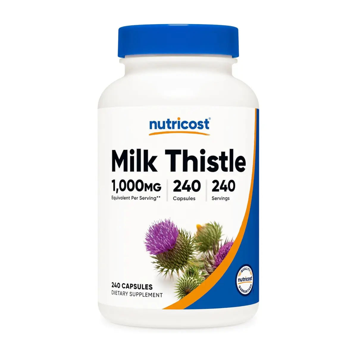 Nutricost Milk Thistle Extract 240 Capsules for 240 Servings Per Bottle - Vegan, GMO Free and Gluten Free