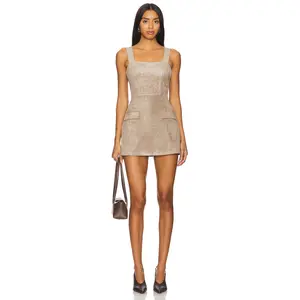 Amanda Uprichard Yorke Skort Romper in Taupe