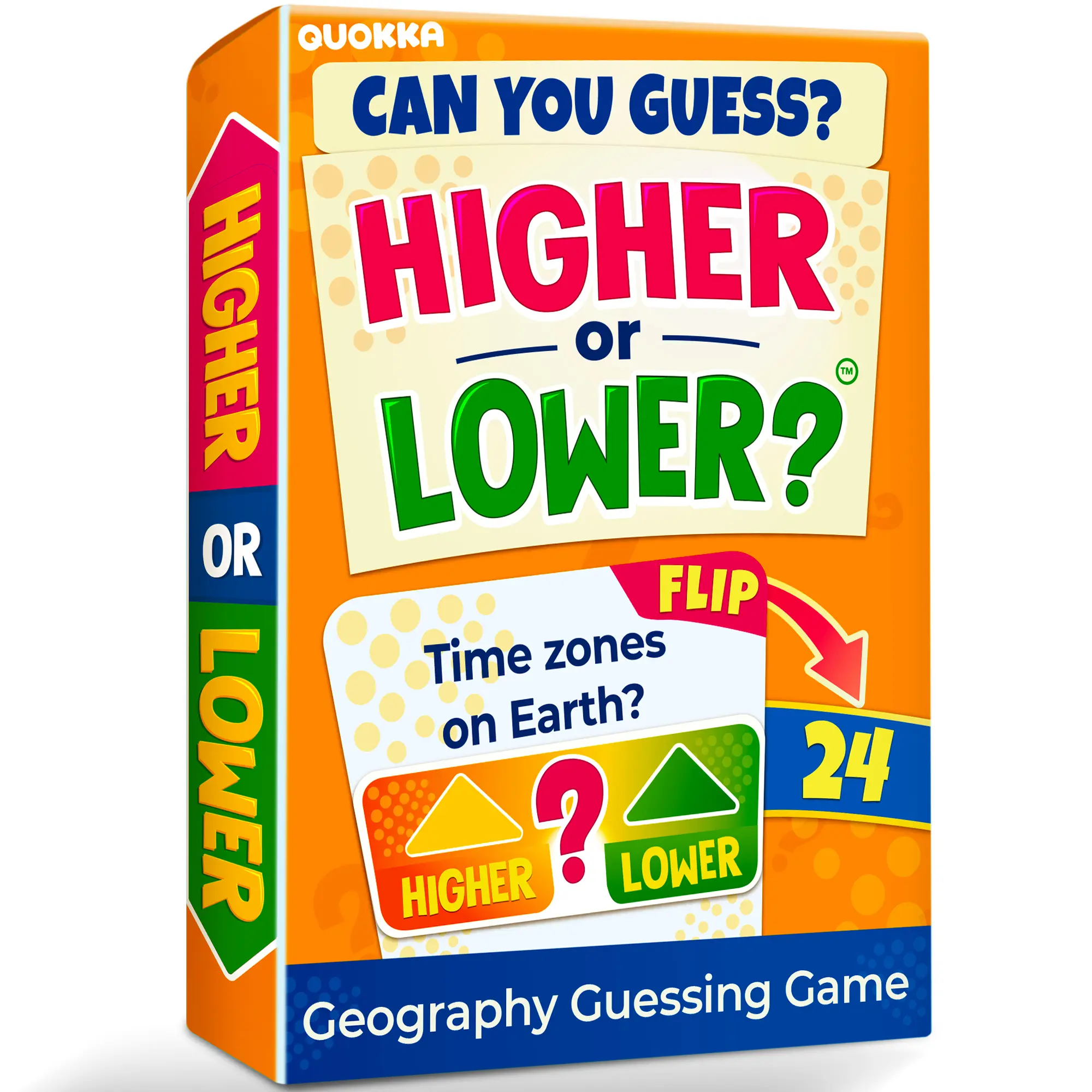 QUOKKA Geography Trivia Card Game - Fun Higher or Lower Quiz Game, Cardboard Cards, Geography Questions, for Ages 10+ Kids & Adults, Fun Game