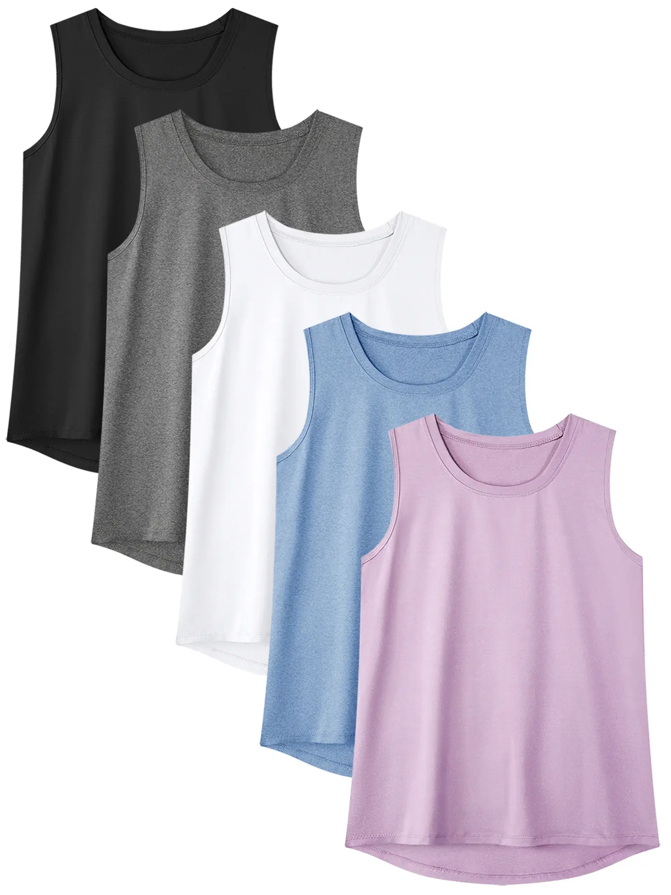 Women's Fitted Cymebosilux 5-Pack Racerback Dry Fit Tank Tops, Maternity Compression Sleeveless Athletic Clothes, Women's Clothes for Workout Use