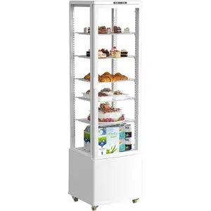 Upstreman Cake Display Refrigerator, 10 Cu. Ft (280 L) Commercial Display Case, Double-Layered Glass Fridge Bakery Cooler, with LED Light, for Cafe, Bakery, Restaurant-CD100