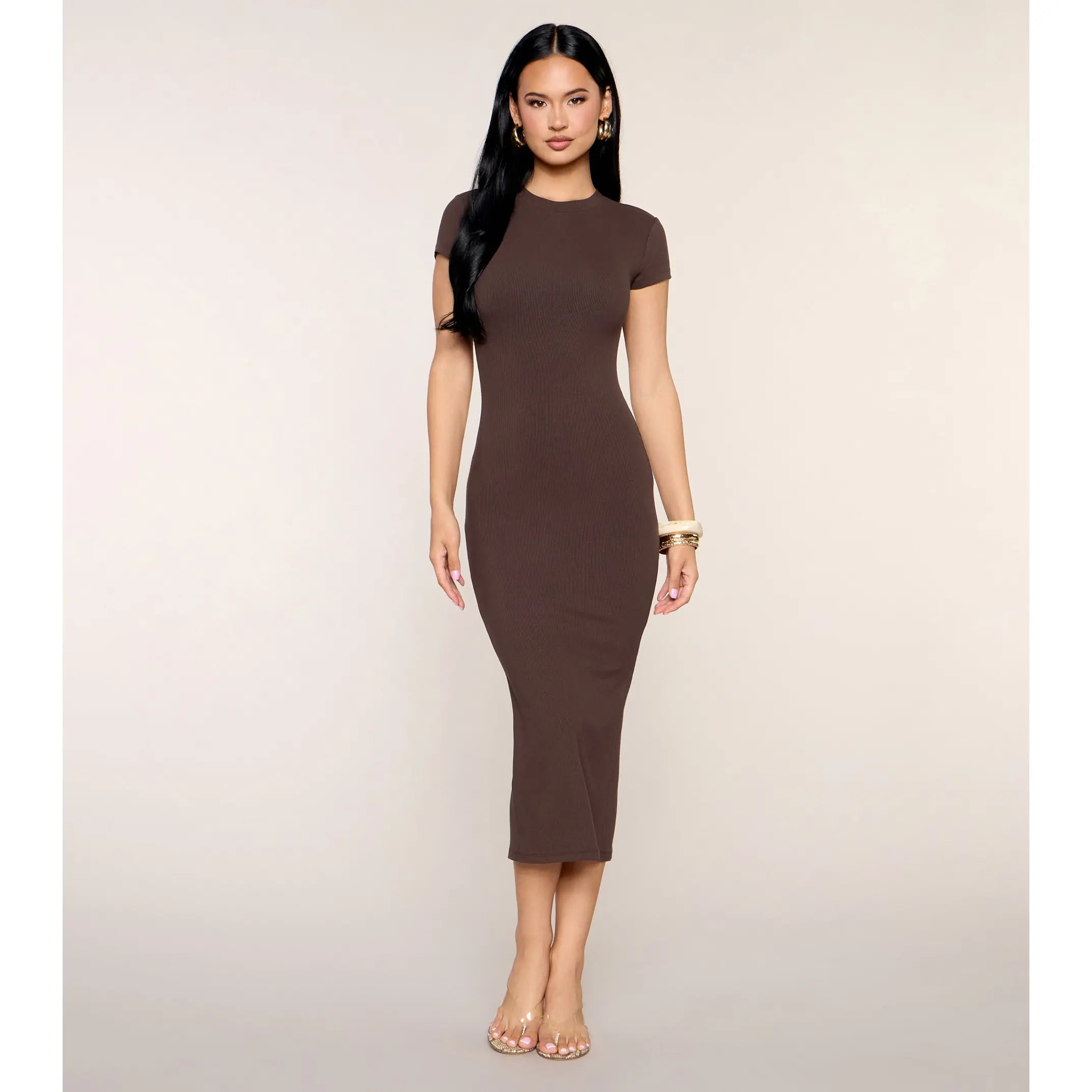 Everyday Short Sleeve Bodycon Midi Dress