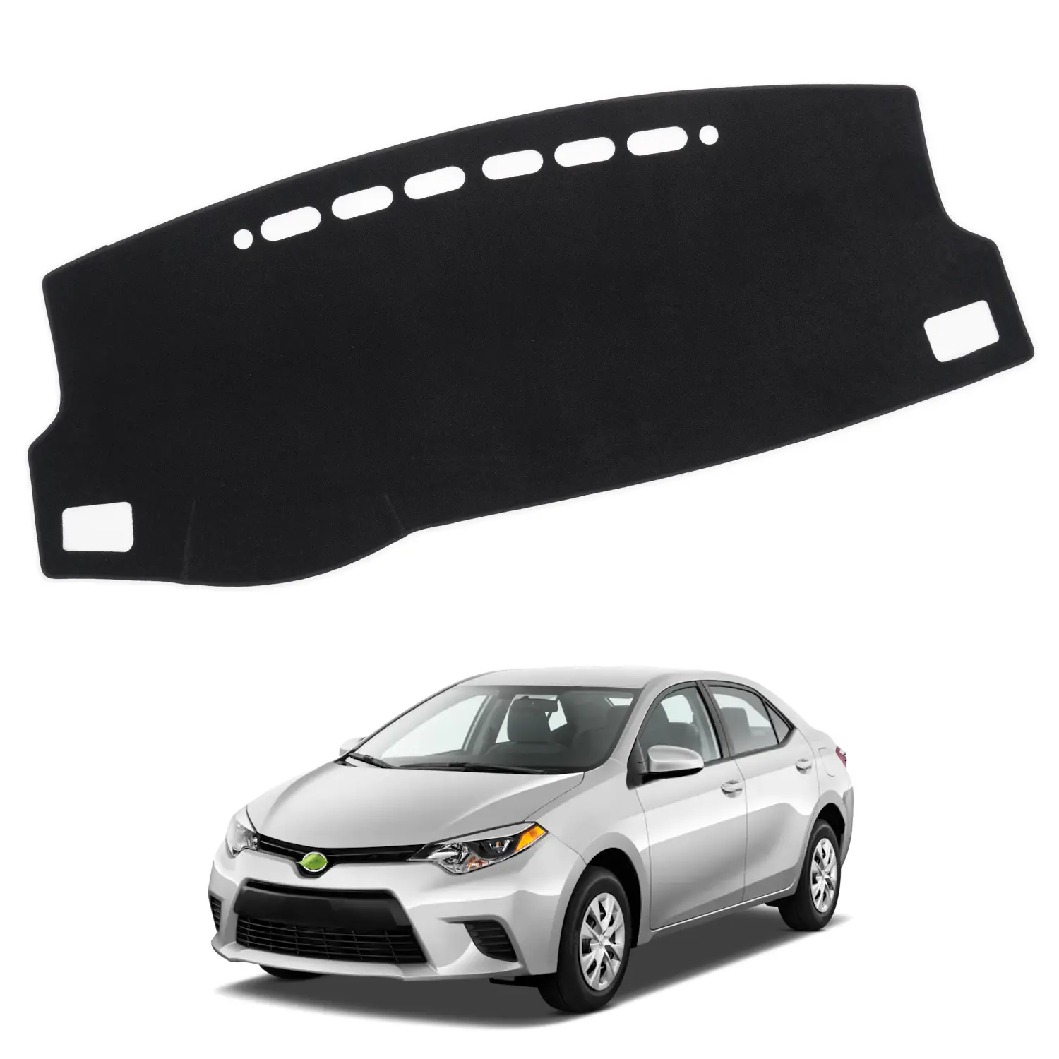 Canvcle Custom Fit Dashboard Cover Mat for Toyota Corolla 2014-2018 Flannel Anti-Glare UV Protection Interior Accessories, Interior Car Accessories, Dashboard Mat, Bonded Fabric, Pre-Cut Shape