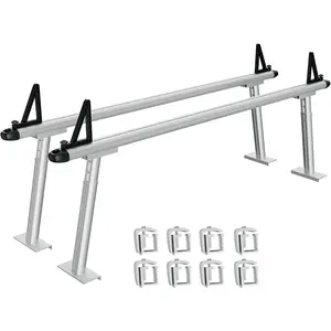 800 LBS Aluminum Truck Ladder Rack, 35"-71" Universal Adjustable Pickup Truck Bed Rack with 8 No-Drill c-Clamps for Kayak, Surfboard, Ladder & Lumber