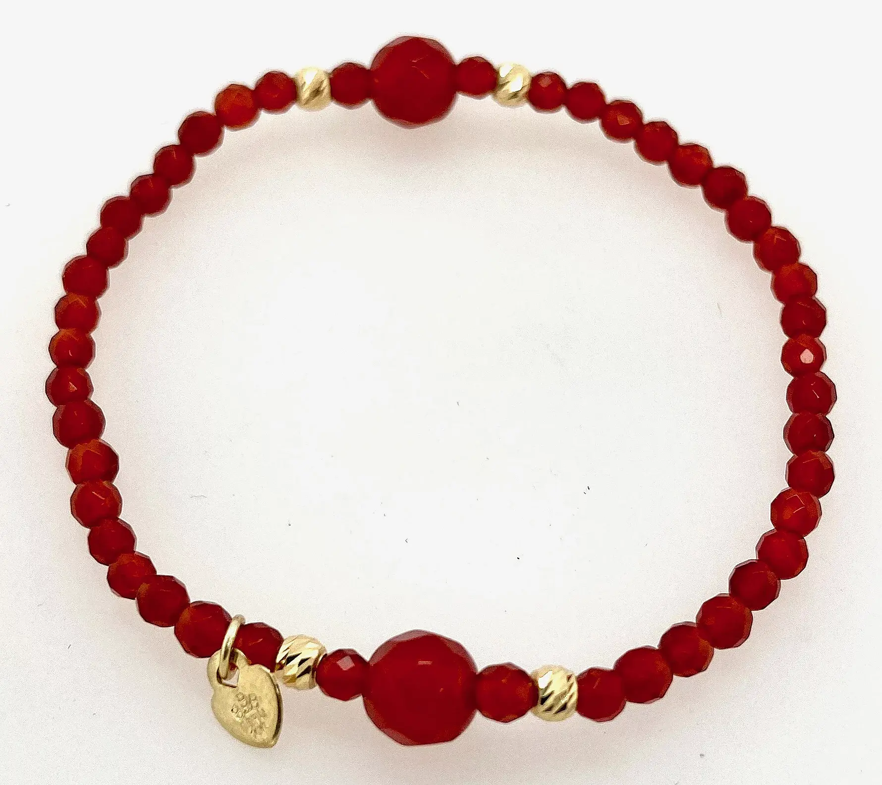Zoe & Me by Alkeme Mother & Daughter Amour Bracelet Set, 6"l Bejeweled Bracelets & Bangles, Ages 3 and Up, Celebrate Bond with Beaded Faceted Red Agate, Mother And Daughter, Faceted Gold Bead Accents