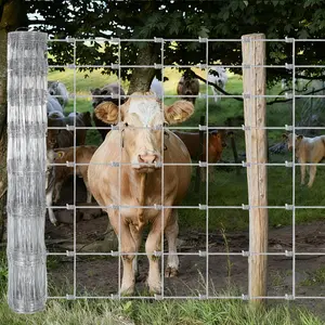 6ftx100ft/4ft x 328ft  Heavy Duty Livestock Fence - Professional Metal Wire Fencing for Farmyard & Livestock with Zinc-Coated Metal Mesh, Robust Construction, Cattle, Goats & Deer Security