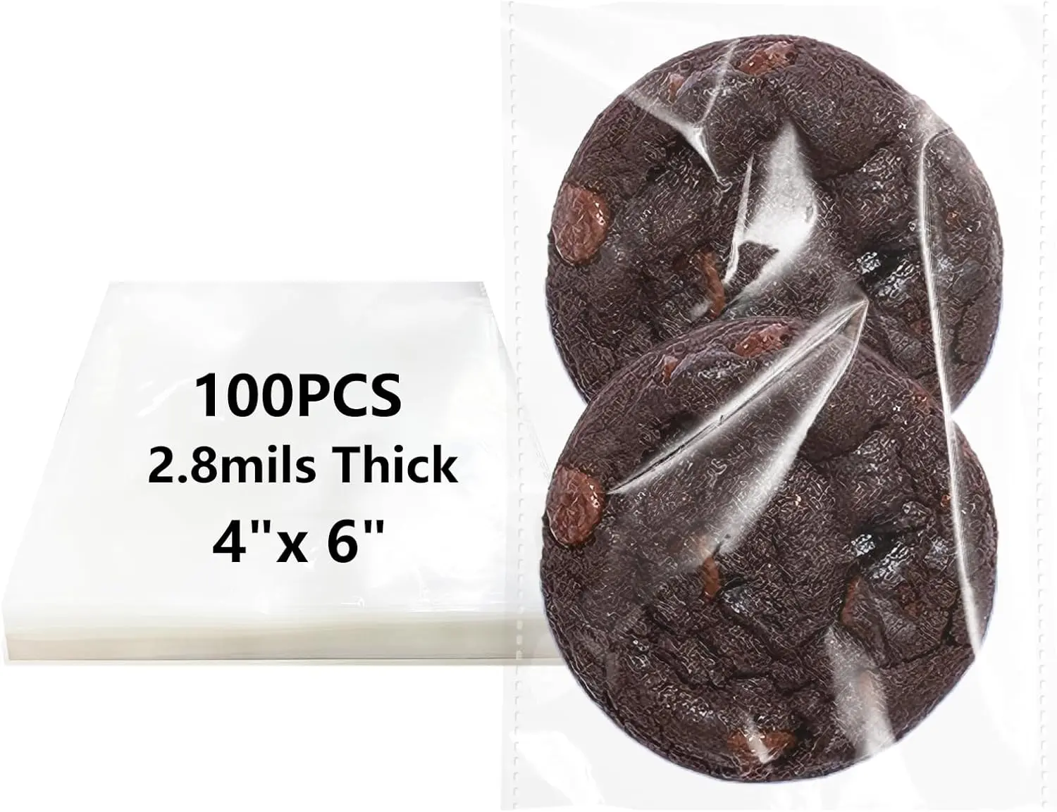4x6 Inches 100 Pcs Clear Self Sealing Cellophane Bags Cookie Bags Resealable Cellophane Bag for Packaging Cookies,Gifts,Favors, Products,Candy