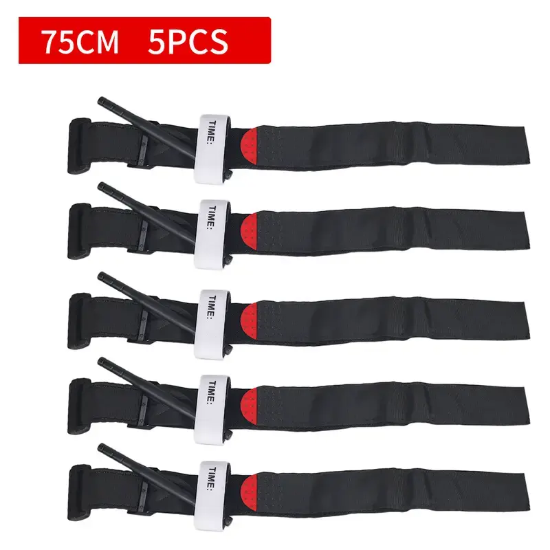 Adjustable 1-Hand Emergency Tourniquet, Black Reusable Foldable Survival Gear for Mountaineering, Camping, Effective Severe Bleeding Control, Outdoor Safety & Survival Aid