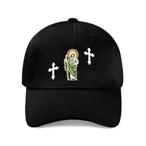 Unisex Jesus Cross Printed Five-panel Baseball CapOutdoor Adjustable Sunscreen Leisure Hat Spring AutumnTravel Tourism Beach Vacation