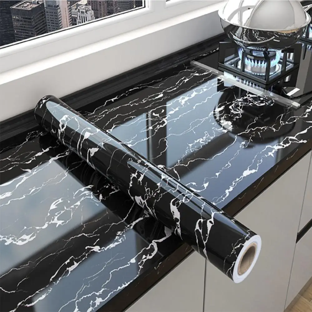 Marble Pattern Self-adhesive Wallpaper, Waterproof Oil-proof Wallpaper, Decorative Wallpaper for Kitchen Countertop Cabinet Shelf Decor, Modern