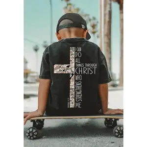 Youth Christ Strengthens Me Tee, Southernboy Clothes, Trending T-Shirt, Kids Clothing, Birthday Gift, Family Shirt, Summer Outfit, Gift for Boy and Girl