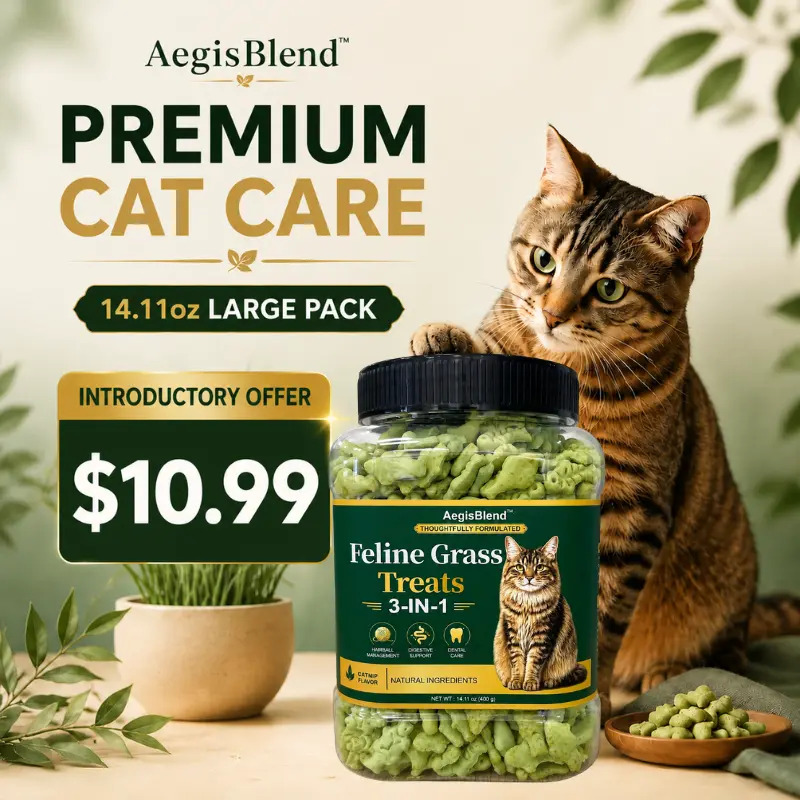 3-in-1 Functional Cat Crunchy Biscuit Treats - New Launch Limited-Time, Hairball Relief, Digestive Support, Dental Care - Probiotics, Catnip Flavor, 400g Large Size for Indoor Multi-Cat Homes Daily Wellness Snack