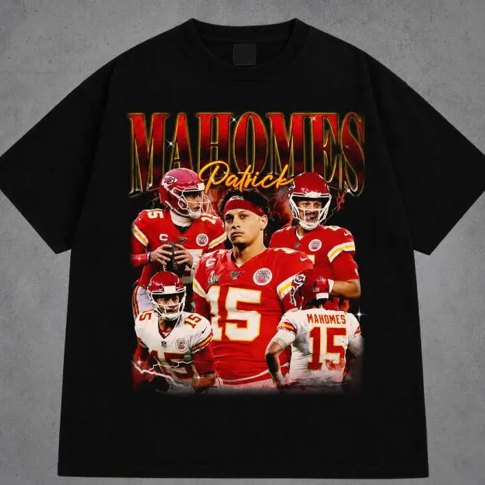 Youth and Adult Mahomes Vintage Sports Tee, Football Graphic Shirt, Y2K Streetwear Style