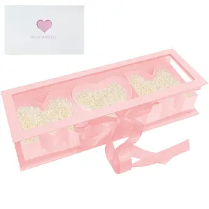 2pcs Mom Letter Shaped Empty Flower Gift Box Floral Packaging Rectangular Souvenir Fillable Mom Flower Box for Mother Day Parties（Pink with Window）