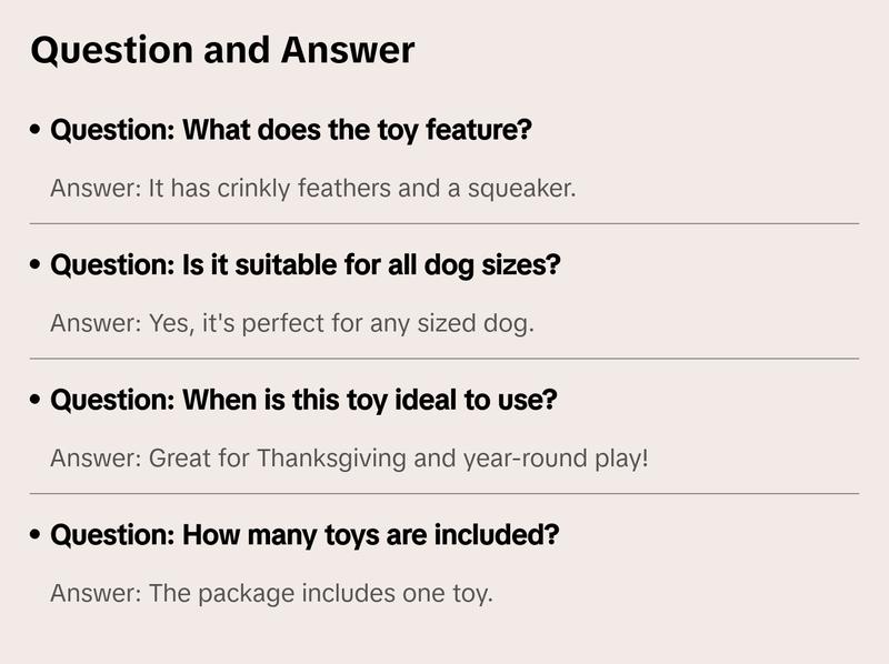 TUCKER THE TURKEY DOG TOY