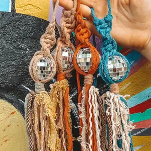 Disco Ball Car Charm - Charming Retro Accessory with Glittery Ball, Available in Various Colors for Mood Boosting and Personal Style