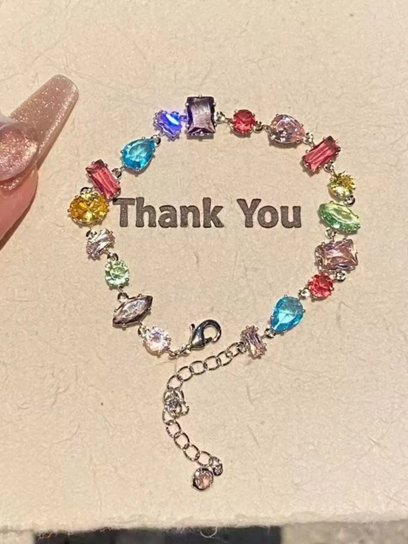 Rainbow Zircon Gemstone Bracelet | Perfect Gift For Her/Party Wear Xoxo Style Bracelet Exquisite Bracelet