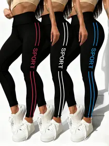 Women's High Waist Tight Pants Set, Skinny Sports Leggings, Comfortable Smooth Fit for Yoga Fitness Cycling Daily Wear, Spring & Fall Casual Style