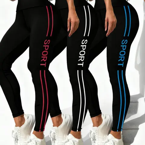3-Pack Women's Skinny Tights, Comfortable Smooth Fabric, Activewear Bottoms for Fitness, Ideal for Yoga, Fitness, Cycling, Daily Wear, Spring & Fall Casual Style