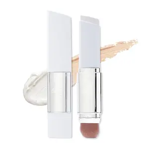 Color-Changing Foundation Stick with Volufiline - Medium to Full Coverage Dewy Finish Base Makeup - Dual-Ended with Brush