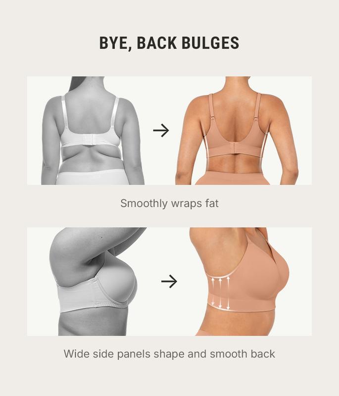 FeelinGirl Wireless Push Up Bra for Women, Seamless Comfort Bralettes No Underwire Supportive Full Coverage Everyday Bras Women Push Up Bra  Comfortable Fabric Casual Womenswear Soft Adjustable Comfy Smooth TikTokShopBlackFriday Halter Neck