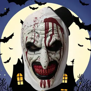 Halloween Party Costume Accessory, Horror Theme Cosplay Mask & Hat Set, Perfect for Halloween Parties & Dress-Up Events
