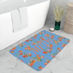 Miss Pretty's Light Blue/Orange Memory Foam Bath Mat