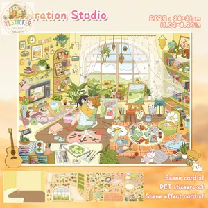 2 Super Large Scenes, Metal Tweezer & Extra Sticker Gifts, Super Thick and Durable Stickers, Stress Relief, Screen-Free Activity, Cozy Hobby, Girls Favorites, Puzzle Stickers focus toy artistic craft