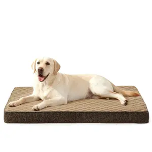 Luxury Orthopedic Dog Beds - Medium Crate Pad with Egg-Crate Foam, Waterproof Removable Cover & Easy-Care Non-Slip Base