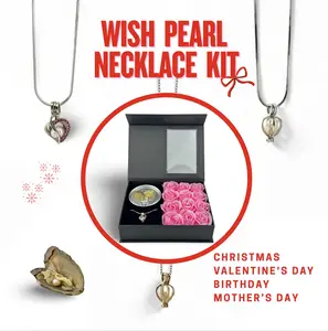 Wish Pearl Necklace Set DIY Stainless Steel Chain Pendant Oyster With a Genuine Pearl For Necklace Making