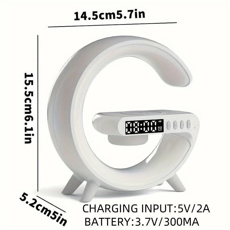 Wireless Speaker with Charger, RGB Light Strip Wireless Speaker with Alarm Clock, Creative Desktop Speaker for Bedroom, Dormitory, Holiday Gift