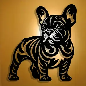 Modern Bulldog Metal Wall Decor Sign, Elegant Abstract Bulldog Silhouette, Home Office Decoration, Ideal Gift for Dog Lovers